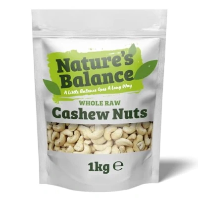 Image of Natures Balance Cashew Nuts 1kg Whole Raw Unsalted Cashews Ideal for Making Nut Butter &amp; Milk