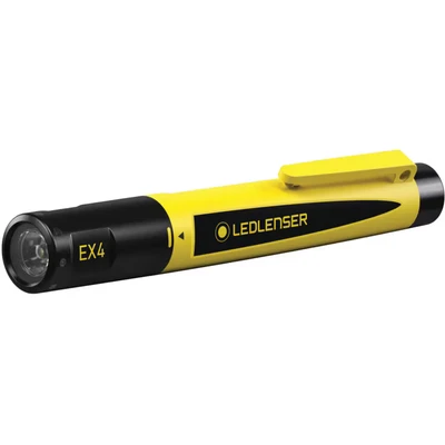 Image of Ledlenser EX4 ATEX Zone 0 LED Intrinsically Safe Pen Torch, x2 AAA Battery, 50 Lumen IP66 Waterproof Pocket Up to 7 Hours Run Time, for Use in Explosive Atmospheres Fuel Tanks, Grain Silos