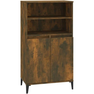 Image of vidaXL Highboard Smoked Oak 60x36x110 cm Engineered Wood