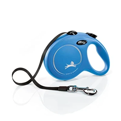 Image of Flexi New Classic Tape Blue Large 8m Retractable Dog Leash/Lead for dogs up to 50kg/110lbs