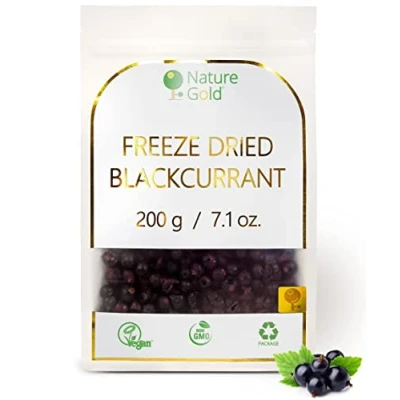Image of Blackcurrant Freeze Dried Whole 200g 7.1oz 100% Natural &amp; Vegan No GMO Without Sugar and Any Additions *