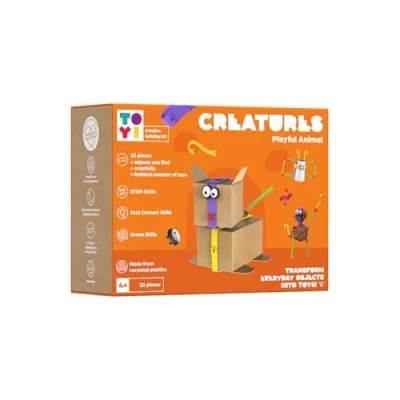 Image of Toyi Creatures Playful Animal Building Kit 22 pcs Creative Craft Set, Build Your Own DIY Toy Animals, Arts &amp; Crafts Box Sets, Children’s Tools Art Gifts For Kids, Age 4 Years +