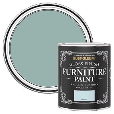 Image of Rust Oleum Blue Furniture Paint in Gloss Finish Duck Egg 750ml