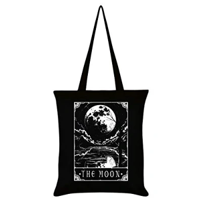 Image of Deadly Tarot The Moon Tote Bag Black 38x42cm