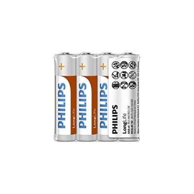 Image of Philips AAA Batteries R03L4F Battery Pack of 4 Zinc Chloride Technology 3 Year Shelf Life