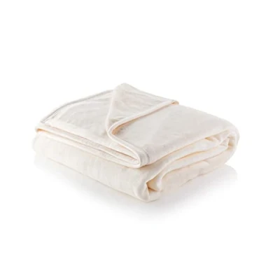 Image of Minky Super Soft Luxury Throw Blanket Machine Washable Blankets, Multipurpose, Plush Lightweight for Sofa, Bed &amp; Couch, Throw, Bedroom Accessories, Double 180cm x (Cream)