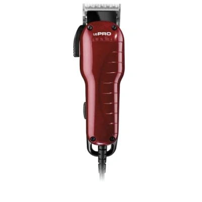 Image of Andis 66220 US 1, PRO Adjustable Blade Hair Clipper with 6 Attachments Length Settings, Cuts Wet/Dry Compatible Cord/Cordless Trimmer, 220 Volts for &amp; Beard Red