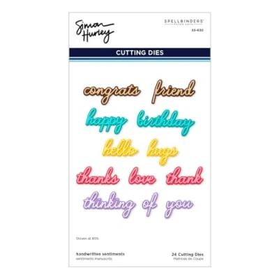 Image of Spellbinders Handwritten Sentiments Etched Dies from The Tulip Garden Collection by Simon Hurley, Metal, ONE