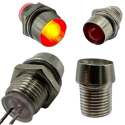 Image of LUMETHEUS LED Socket 5 mm Metal Silver 25 Piece Set Holder/Base for Light Diode Lamp Holder with Thread Mounting Rings