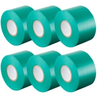 Image of Gocableties Green Wide Electrical Tape, 50mm x 33m, 2&quot; Strong Self Adhesive PVC Insulation Tape for Insulating, Repairing and Protecting Wires, 6 Rolls