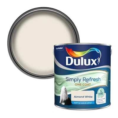 Image of Dulux Simply Refresh Matt Emulsion Paint Almond White 2.5L, 5382879
