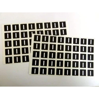 Image of Letter I, White Alphabet Letters on Black 20x20mm Square Labels Durable Plastic Stickers