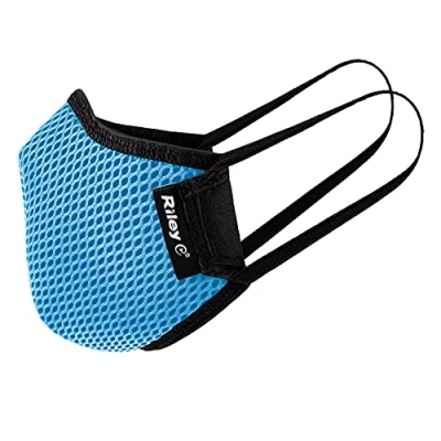 Image of Riley Performance UK Made Lightweight Ear Loop Coolmax Breathable Face Covering (Blue)