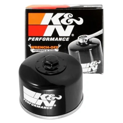 Image of K&amp;N Motorcycle Oil Filter: High Performance, Premium, Designed to be used with Synthetic or Conventional Oils: Fits Select Yamaha, Kymco Vehicles, KN 147, red