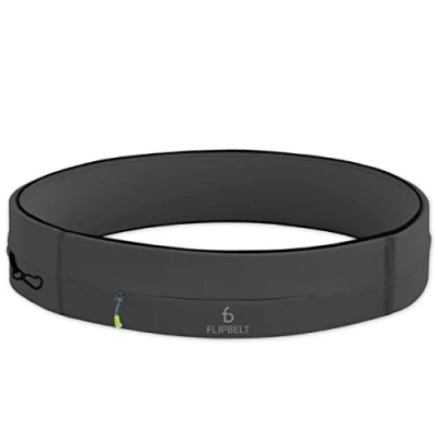 Image of FlipBelt Zipper Running Belt for Phone and Small Accessories, Exercise Waist Pouch Women Men, XL, Carbon