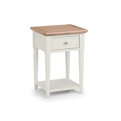 Image of Julian Bowen Provence 1 Drawer Lamp Table, Grey &amp; Limed Oak, 40 x 35