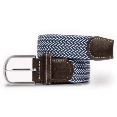 Image of Swole Panda Recycled Woven Adjustable Belt Medium Navy Fine Weave