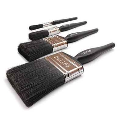 Image of COTTAM Paint Brush Set 0.5, 1, 2 &amp; 3 Inch Decorating Brushes Emulsion Gloss