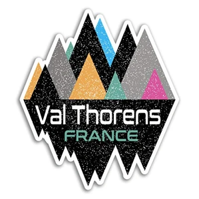 Image of 2 x 10cm Val Thorens France Vinyl Stickers Ski Sticker Laptop Luggage #18920 (10cm Wide)