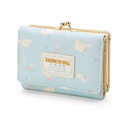 Image of 通用 Kawaii Anime Girl&#039;s PU Leather Short Wallet Women&#039;s Cartoon Purse Coin ID Credit Card Bag Clutch Buckle Case ( Blue )