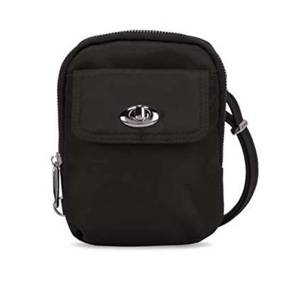 Image of Travelon Women Anti Theft Tailored Crossbody Phone Pouch Shoulder Bag, Onyx, one Size