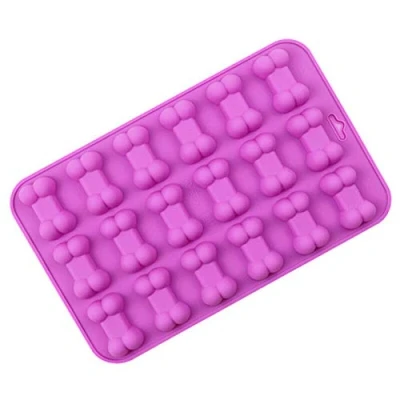 Image of Selecto Bake 18 Cavity Dog Bone Mould, Reusable Non Stick Silicone Mold for Cake, Candy, Jelly, Ice Cube, Pet Treats Toys