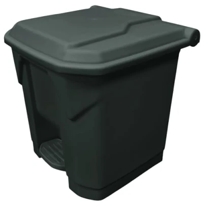 Image of Chabrias Ltd 30 Litre Clinical School Garbage Recycling Waste Hyginic Foot Pedal Plastic Bin (Grey)