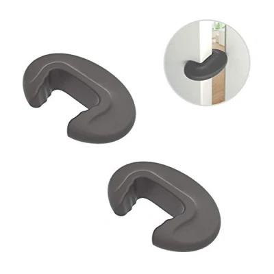 Image of Fred Home Safety Door Slam Stopper Baby Finger Guards for Internal Doors Includes 2 Plastic Proofing Stoppers Dark Grey