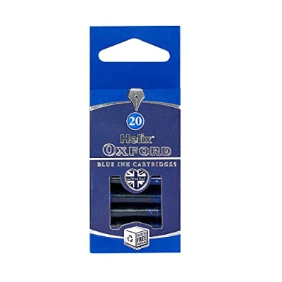 Image of Oxford 219820 Helix Ink Cartridges Blue (Pack of 20)