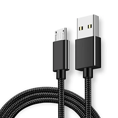 Image of Android Charger Cable, Fast Charging Cable Nylon Braided Micro USB Compatible with Samsung, for HTC, Nokia, Sony,for Motorola and More Black (2M)