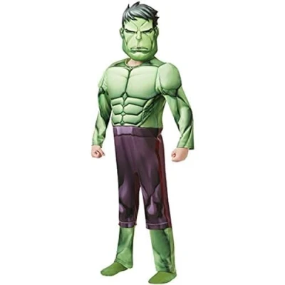 Image of Rubie&#039;s 640839M000 Hulk Deluxe Kids Fancy Dress, Boys, Multicolour, 5 6 Years