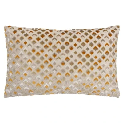Image of Paoletti Lexington Velvet Jacquard Filled Cushion Gold Size 40 cm x 60