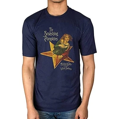 Image of Rockoff Trade Men&#039;s The Smashing Pumpkins Mellon Collie T Shirt, Blue (Navy), X Large