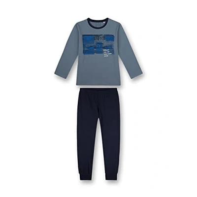 Image of Sanetta Boys&#039; Schlafanzug Lang Blau Pajama Set, Blue Mirage, 10 Years (Pack of 2)