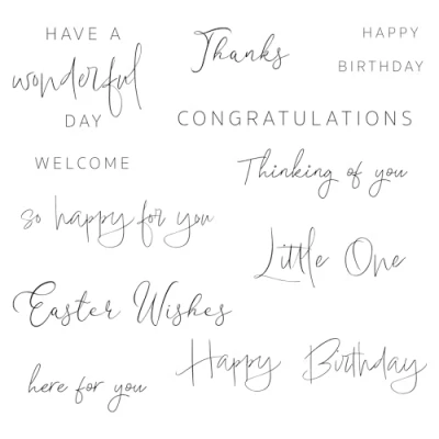 Image of Sizzix Clear Stamps Daily Sentiments, One Size