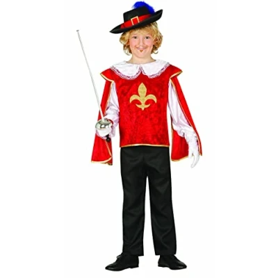 Image of FIESTAS GUIRCA Child Red Musketeer Fancy Dress Costume 3 4 Years