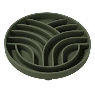 Image of OHMO Slow Feeder Dog Cat Bowl (Small, Tree of Life), Silicone Puppy Food with Anti Slip Suction Cup Down Small Dogs Eating Choking, Camo Green