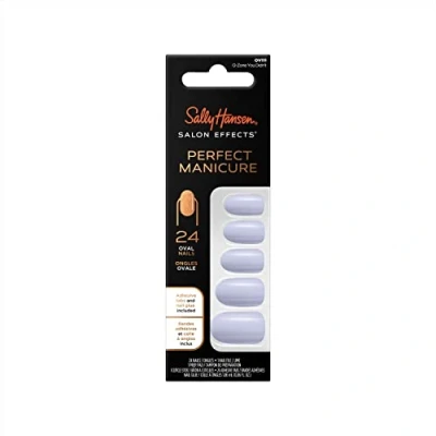 Image of Sally Hansen Salon Effects Perfect Manicure, O Zone You Didn&#039;t Oval, Press on Nails with Adhesive Tabs &amp; Glue, Easy Apply, 24 Pcs, Manicure at Home
