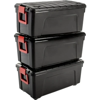 Image of Solent Plastics Power Box 75 Litre Storage Trunk with Wheels, SIA75 3