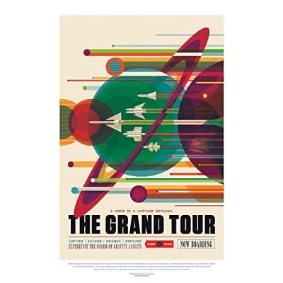 Image of Wee Blue Coo Nasa Space Exploration Travel Advert Grand Tour Art Print Poster Wall Decor 12X16 Inch