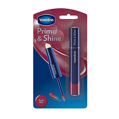 Image of Vaseline Prime &amp; Shine Care + Colour Dual Benefit Plum Red Lip Blam, 3.5g