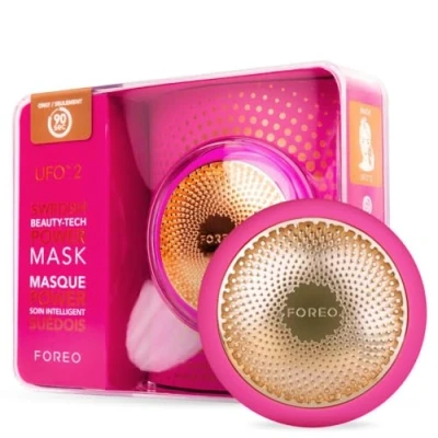 Image of FOREO UFO 2 Full Facial LED Mask Treatment, Spectrum &amp; Red Light Therapy, Face Masks Beauty Warming, Cooling, Massager, Moisturiser, Increased Skin Care Absorption, Fuchsia
