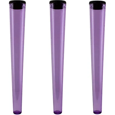 Image of Cherry on Top King Size Cone Holder Air Tight Hard Plastic Tube Smoking Rolling Cig Tube, 3 Holders Purple