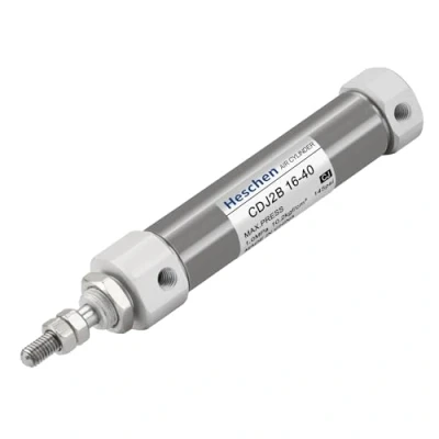Image of Heschen Stainless Steel Slim Air Pneumatic Cylinder, CDJ2B 16 40, M5 Port, 16mm Bore, 40mm Stroke, Double Acting Single Rod