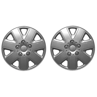 Image of UKB4C Pair Of Silver 14&quot; Universal Caravan Wheel Trims Hub Caps