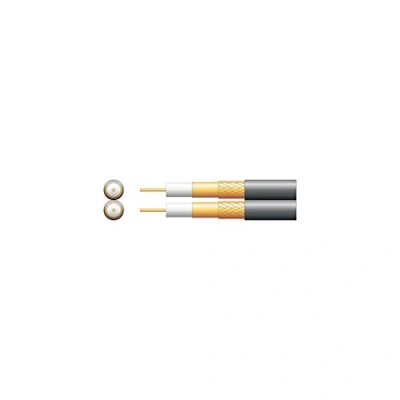 Image of 100m Reel Twin RG59B/U 75 Ohms Foam Filled Coaxial Cable Copper Braid Black