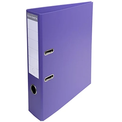 Image of Exacompta Ref 53757E Prem&#039;Touch PVC Lever Arch File 320 x 290mm in Size, 2 Rings, Can Hold A4 Documents, 70mm Spine, 75mm FSC Certified Dark Purple Cover