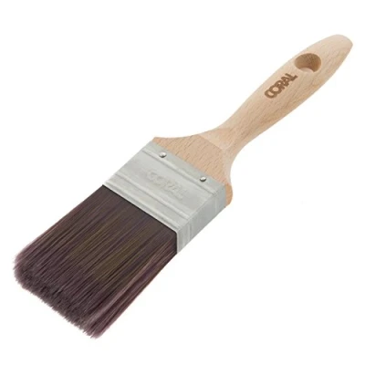 Image of Coral 31703 Classic Paint Brush with a Fine Synthetic Bristle Paintbrush Head and Wooden Handle 2 inch, Yellow