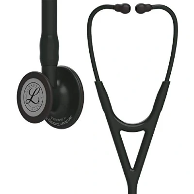 Image of 3M Littmann Cardiology IV Diagnostic Stethoscope, Black Finish Chestpiece, Tube, Stem and Headset, 69 cm, 6163