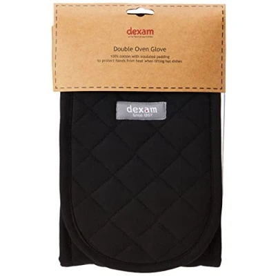 Image of Dexam 16150351 Love Colour Double Oven Glove True Black, 78x 18